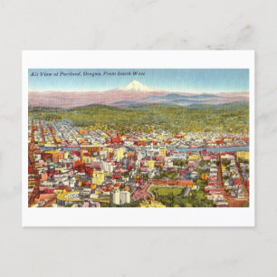 Carte Postale Vue vintage de Portland, Oregon,