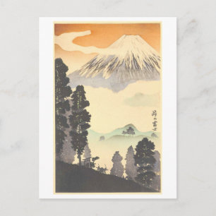 Carte Postale Vue vintage du mont Fuji au Japon