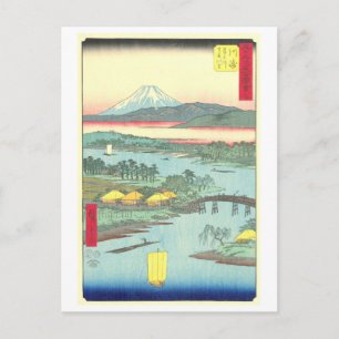 Carte Postale Vue vintage du mont Fuji, Japon