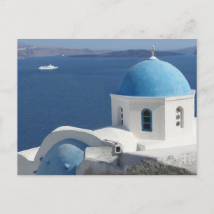 Carte Postale Vues de l'église à Santorin, Grèce