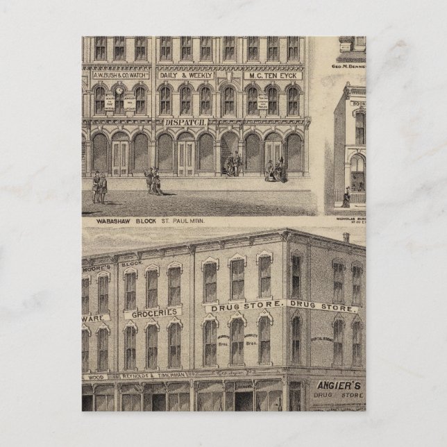 Carte Postale Vues sur Moore's et Wabashaw, Minnesota (Devant)