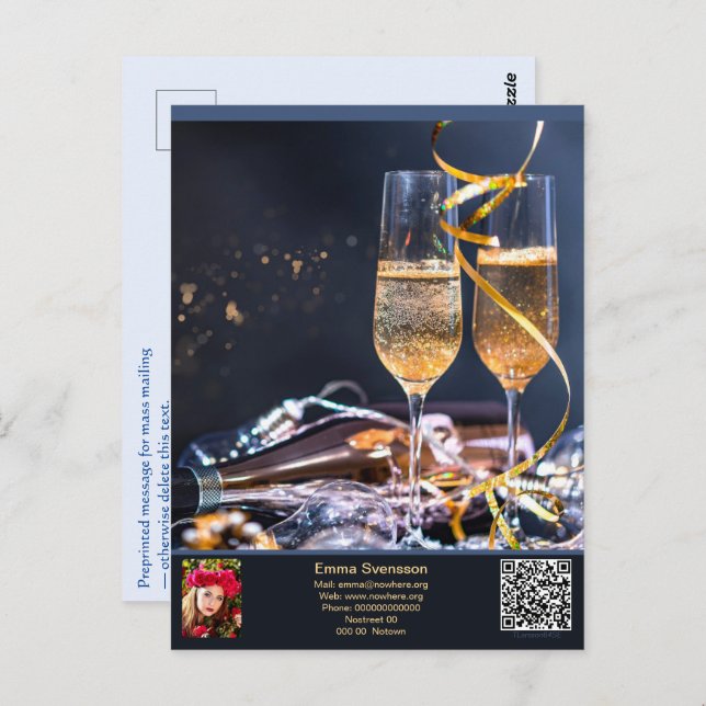 Carte Postale Vykort — Connect, Party (Devant / Derrière)