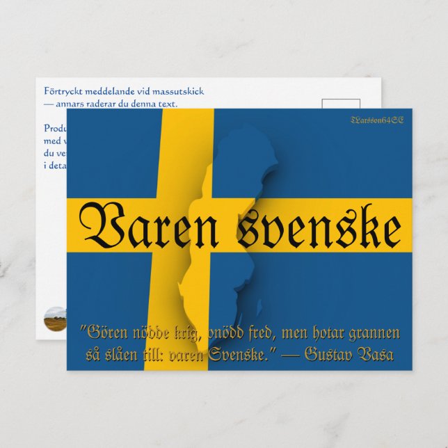 Carte Postale Vykort — Varen svenske (Devant / Derrière)
