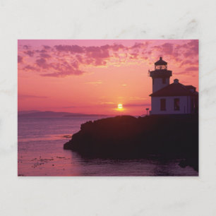 Carte Postale WA, île San Juan, phare de Lime Kiln, 1919,