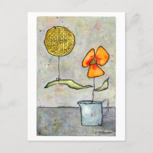 Carte postale "Waffelluftballon" Aquarelle