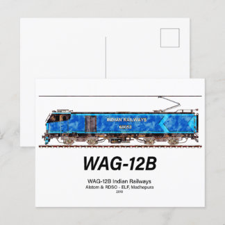 Carte Postale WAG-12B Locomotive. Train de marchandises des chem