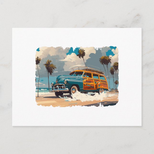 Carte Postale Wagon classique en bois (Devant)