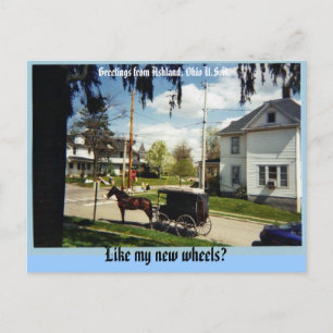 Carte Postale wagon, salutations d'Ashland, Ohio U.S.A., comme..