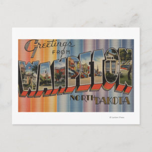 Carte Postale Wahpeton, Dakota du Nord - Scènes de grandes lettr