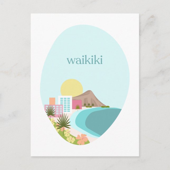 Carte postale Waikiki (Devant)