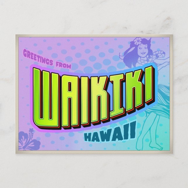 CARTE POSTALE WAIKIKI (Devant)
