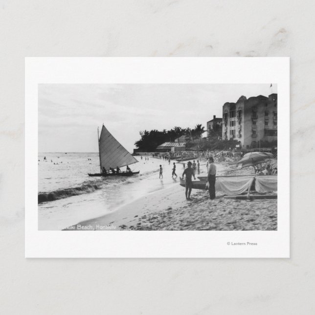 Carte Postale Waikiki Beach et Bateaux Honolulu (Devant)