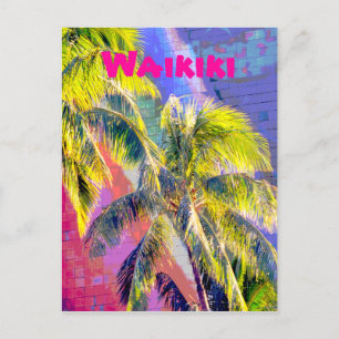 Carte postale Waikiki Palm Tree Color