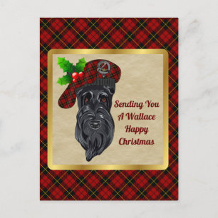 Carte Postale Wallace Clan Badge & Tartan Christmas