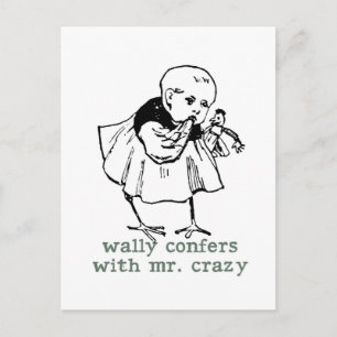 Carte Postale Wally et Mr Crazy Postcard