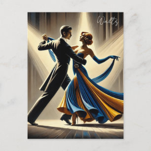 Carte Postale Waltz Couple Dancing