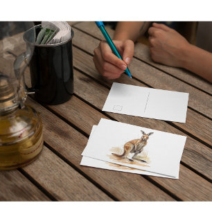 Carte Postale Wanderer extérieur : aquarelle Kangaroo