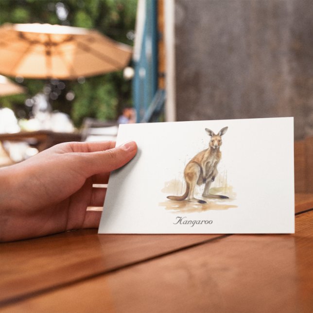 Carte Postale Wanderer extérieur : aquarelle Kangaroo personnali (Créateur téléchargé)