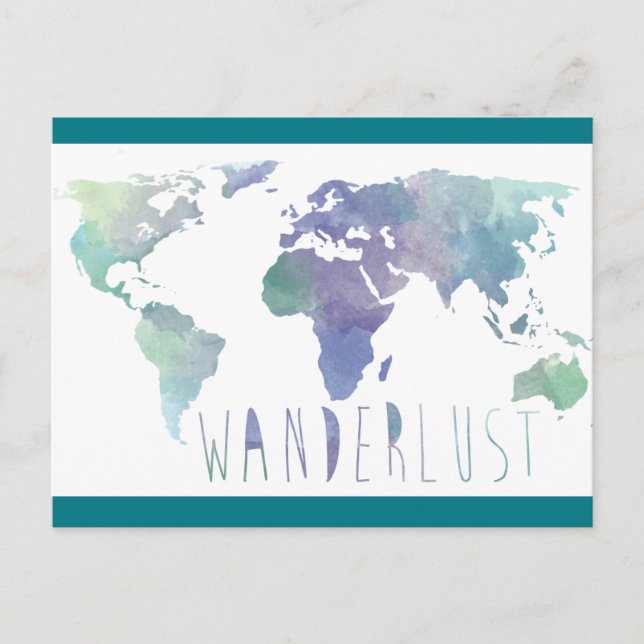 Carte postale Wanderlust Watercolor (Devant)