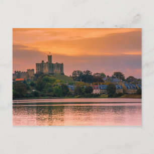 Carte Postale Warkworth Village et Château au coucher du soleil