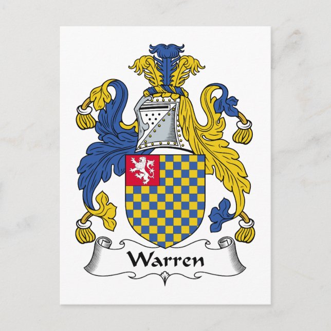 Carte Postale Warren Family Crest (Devant)