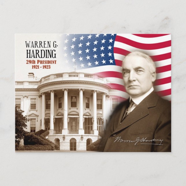 Carte Postale Warren G. Harding - 29e Président des États-Unis (Devant)