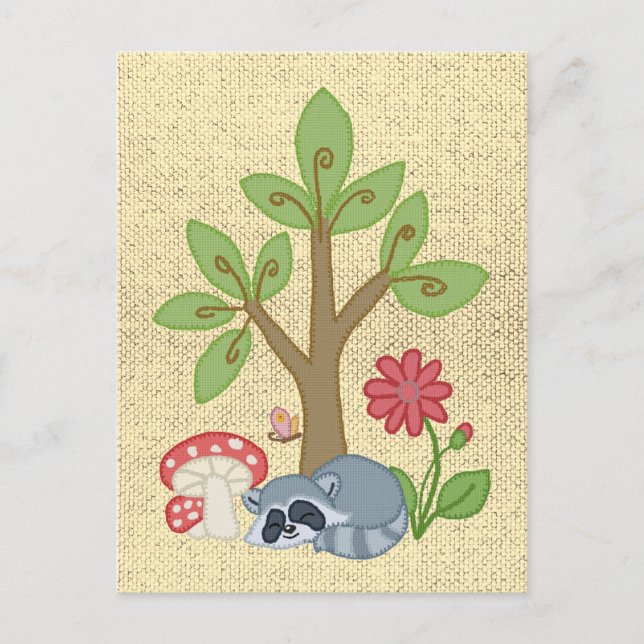 Carte Postale Waschbär unterm Baum (Devant)
