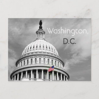 Carte Postale Washington, D.C. Black and White Flag Postcard