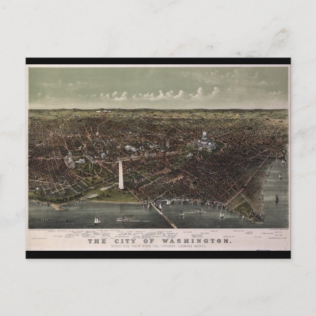 Carte Postale Washington D.C. De Potomac Look North (1892) (Devant)
