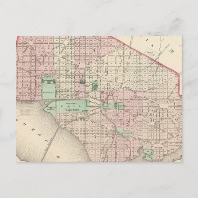 Carte Postale Washington DC et Georgetown (Devant)