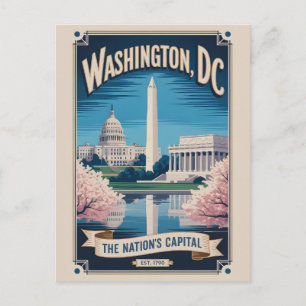 Carte Postale Washington DC vintage La Capitale de la nation Rét