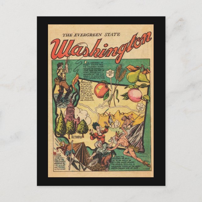 Carte Postale Washington, Etat À feuillage persistant (Devant)