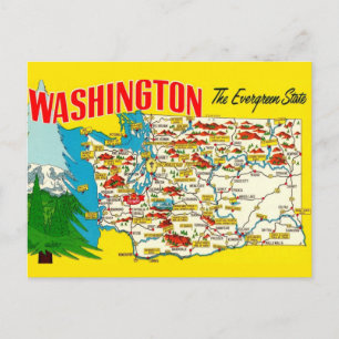 Carte Postale Washington - L'État toujours vert 