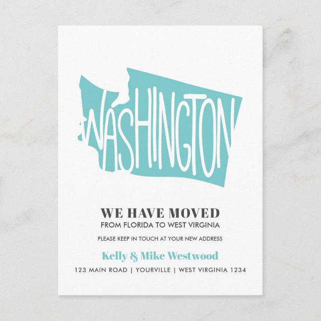 Carte Postale WASHINGTON Nous avons proposé Nouvelle adresse Nou (Devant)