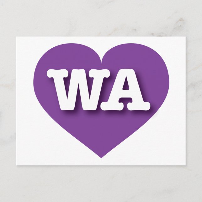 Carte Postale Washington Purple Heart - J'aime WA (Devant)