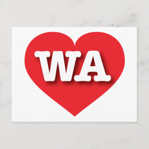 Carte Postale Washington Red Heart - J'aime WA