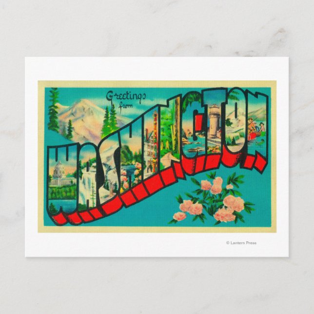 Carte Postale Washington - Scènes de grandes lettres (Devant)