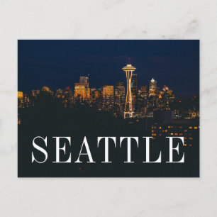 Carte Postale Washington   Seattle la nuit