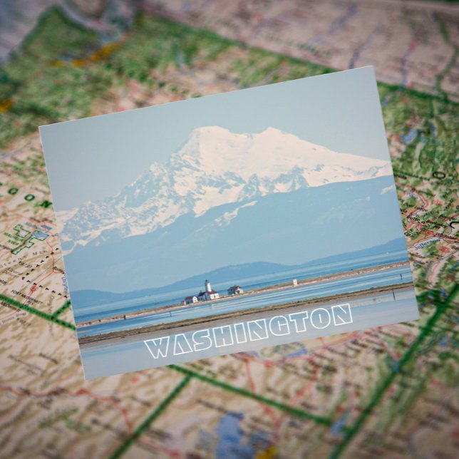 Carte Postale Washington State Mount Baker et Lighthouse Travel (In Situ Map)