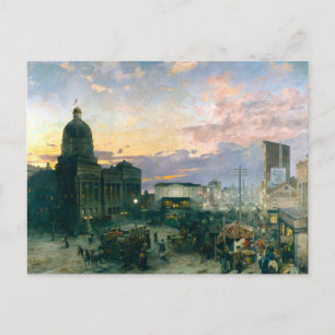 Carte Postale Washington Street Indianapolis Indiana Peinture
