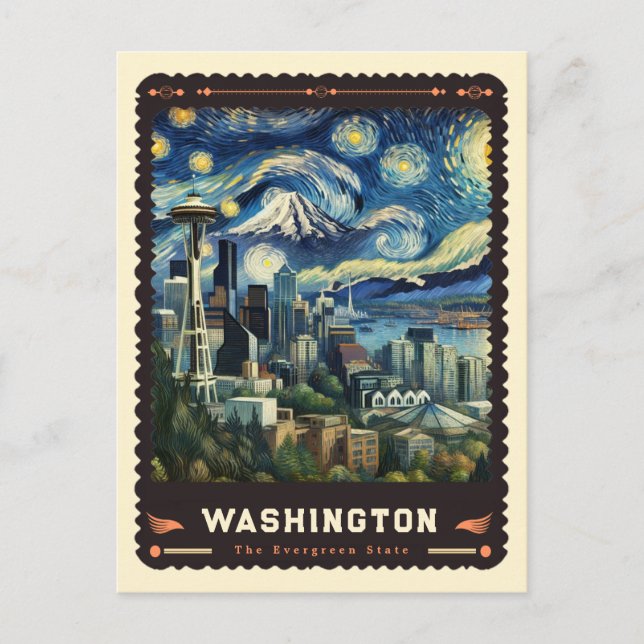 Carte Postale Washington | Vincent Van Gogh inspiré (Devant)