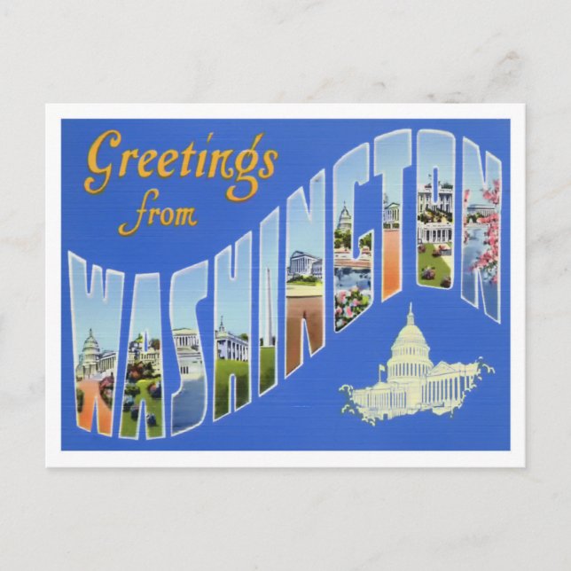 Carte postale Washington Vintage Big Letters (Devant)