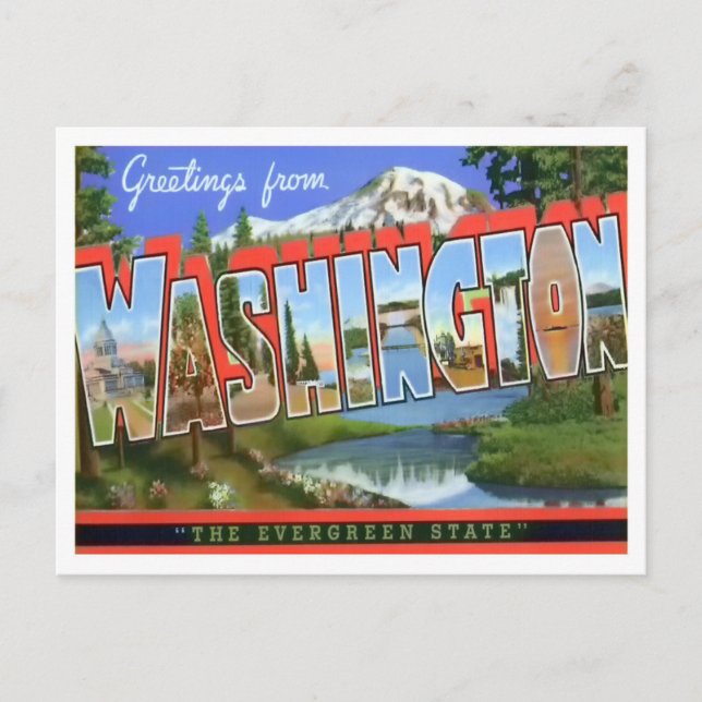 Carte postale Washington Vintage Big Letters (Devant)