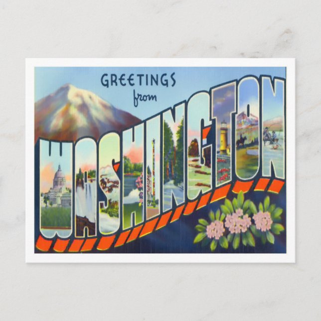 Carte postale Washington Vintage Big Letters (Devant)
