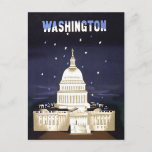 Carte Postale Washington Vintage Travel