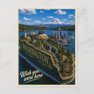 Carte Postale Washington Vous étiez ici Série des États