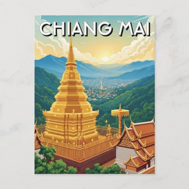 Carte Postale  Wat Phrathat Doi Suthep Chiang Mai Thailand (Devant)