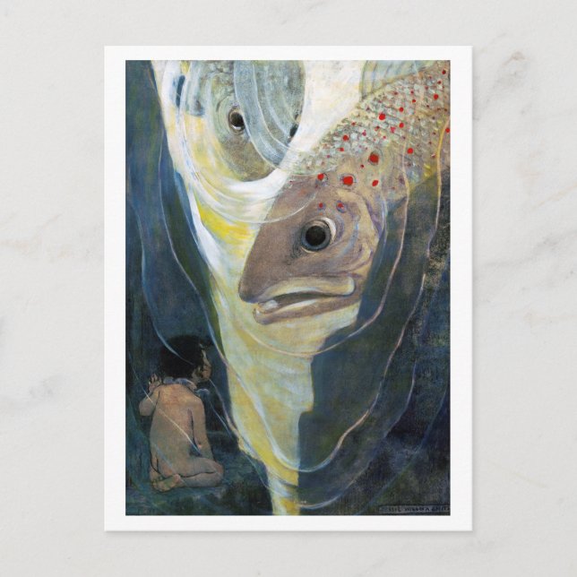 Carte Postale Water Baby and Fish, Jessie Willcox Smith (Devant)