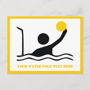 Carte Postale Water polo player black silhouette custom