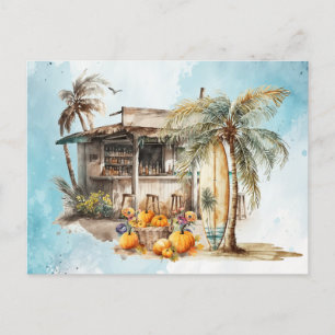 Carte Postale Watercolor Beach Thanksgiving